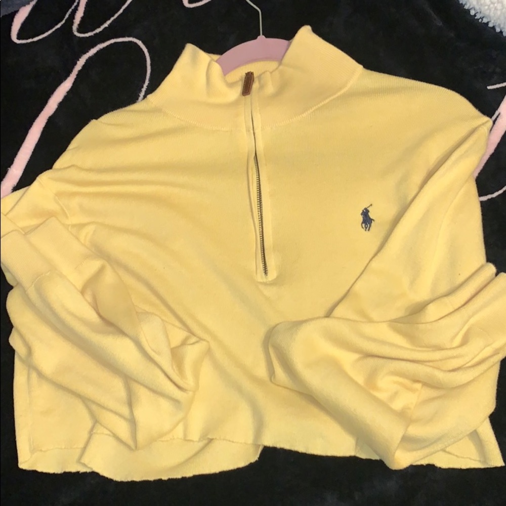 cropped polo turtle neck sweater